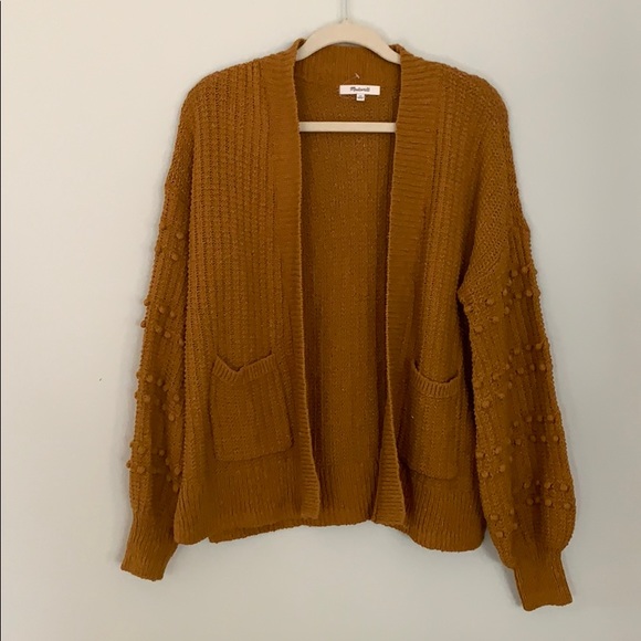 madewell bobble cardigan egyptian gold